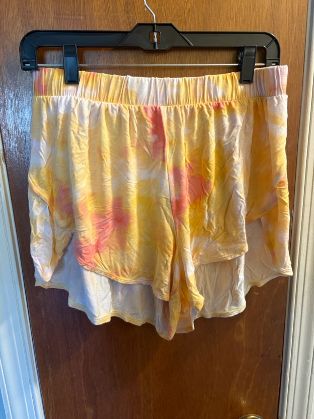 Old Navy Yellow and Pink Tie-Dye Elastic Waist Shorts